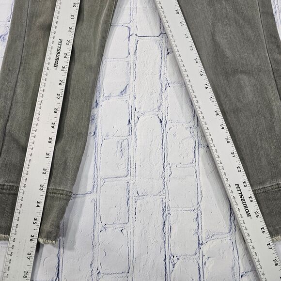 J. Jill Authentic Fit Cropped Jeans Gray Straight Leg Raw Hem WOMENS 4T - Picture 5 of 12